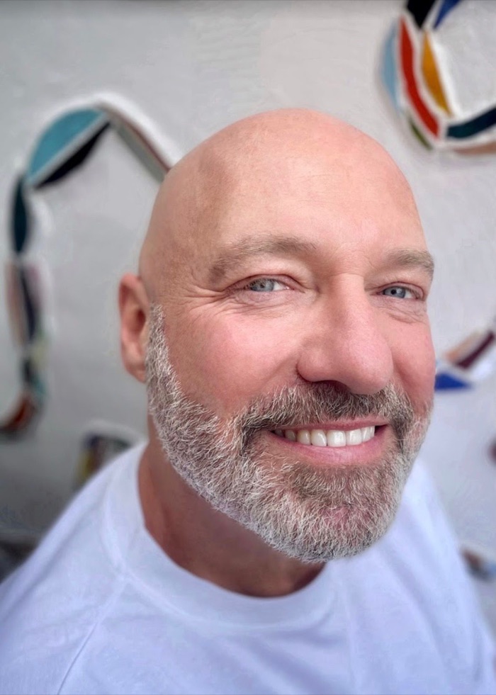 Bernd Rossmanith-Shoulder, independent hairdresser and hair colourist at BRS Great Hair, Shoreditch, East London